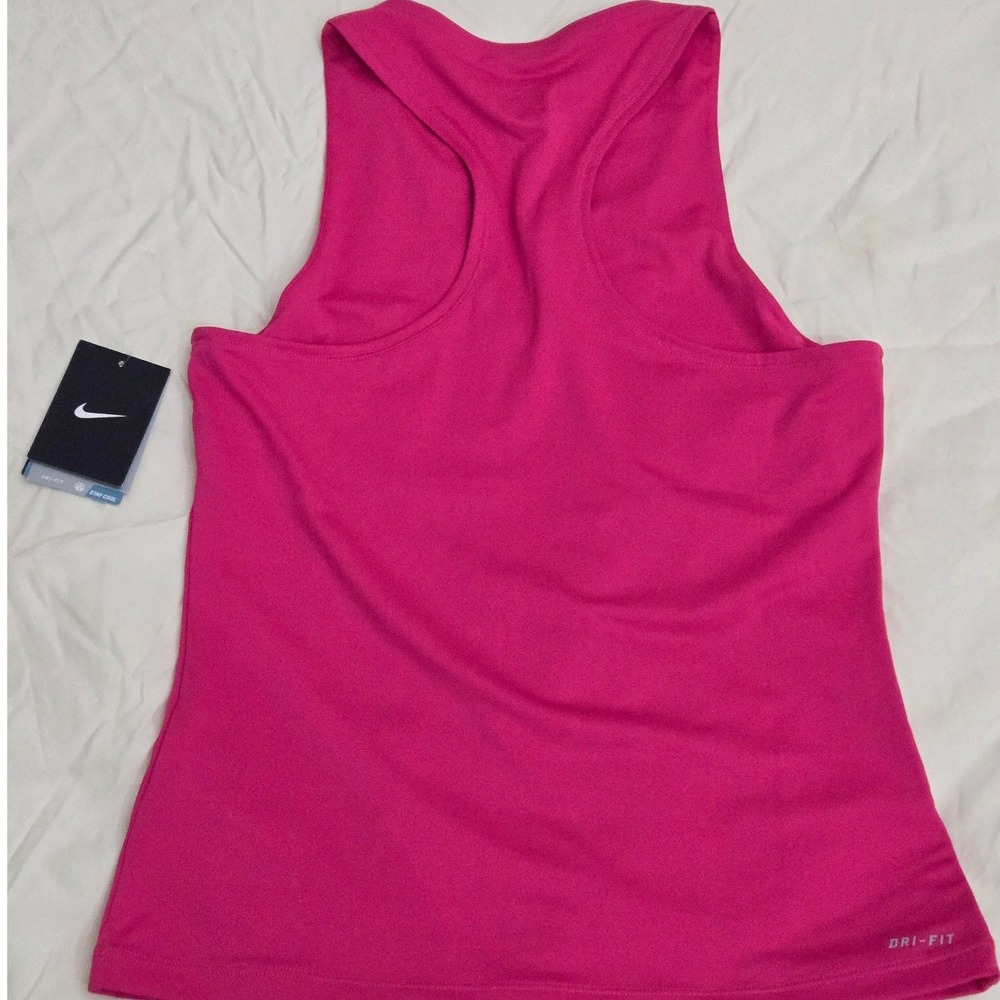 Nike Dri-FIT Stay Cool Tank Top Womens Medium Pink NEW Racerback Split V-Neck - Picture 8 of 11